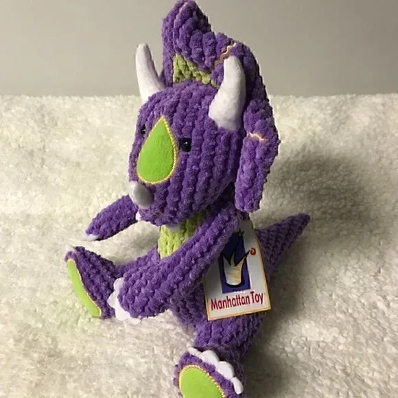 Manhattan Toy Dinoz Cera Jr. Dinosaur Chenille Soft Plush Toy - Picture 4 of 4